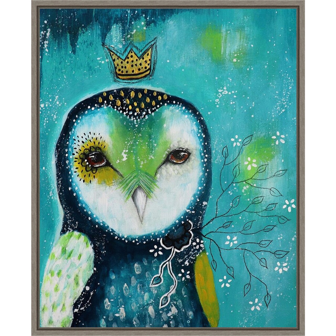 I Offer You Love by The Secret Hermit 16-in. W x 20-in. H. Canvas Wall Art Print Framed in Grey